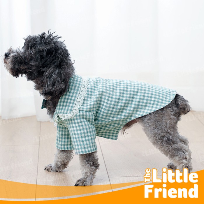 Baju Tidur Piyama Anjing Kucing Trend Terbaru Lace Plaid Front Button