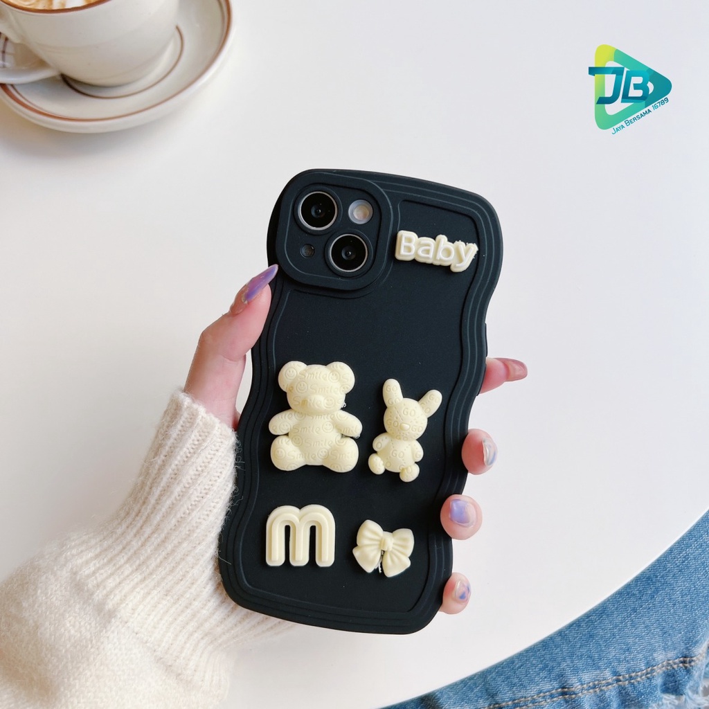 Y026 SOFTCASE 3D KARAKTER RABBIT MODEL GELOMBANG WAVE FOR OPPO A54 A55 A71 A74 A95 A83 F1S A59 F5 F7 RENO 5 5F F19 PRO 6 4G 7 8 4G 5G 7Z A96 5G JB6852