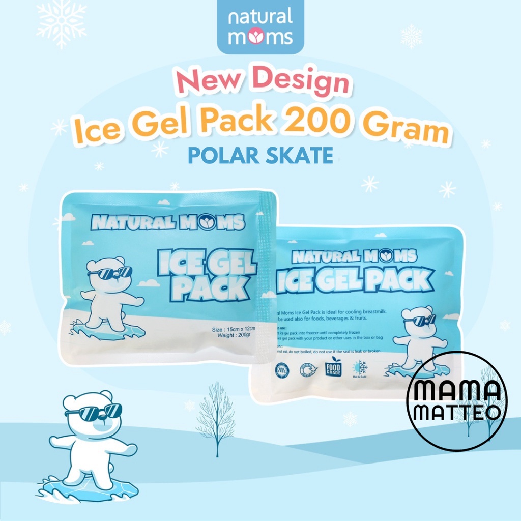 NATURAL MOMS Ice Gel Pack 200gr 200ml / Pendingin Penghangat ASI Makanan Minuman / Polar Skate / Rabbit Pink / BANDUNG