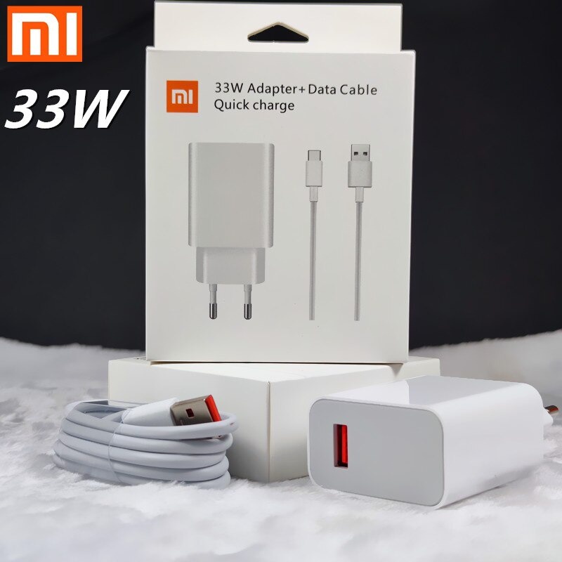 Charger 33W Xiaomi Mi 9 10 11 Turbo Fast Charging Adaptor Type C 33Watt  Flash Charge