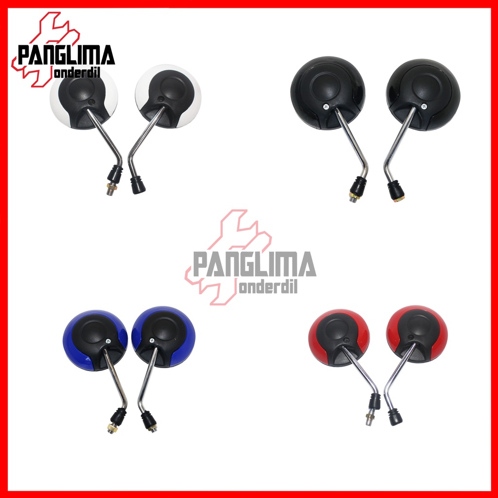 Kaca Spion Standar Model Scoopy Karbu FI eSP Gagang Chrome Bisa Untuk Motor Honda Kanan Kiri Drat Kanan Beat Grand Spacy Supra Merah-Biru-Hitam-Putih