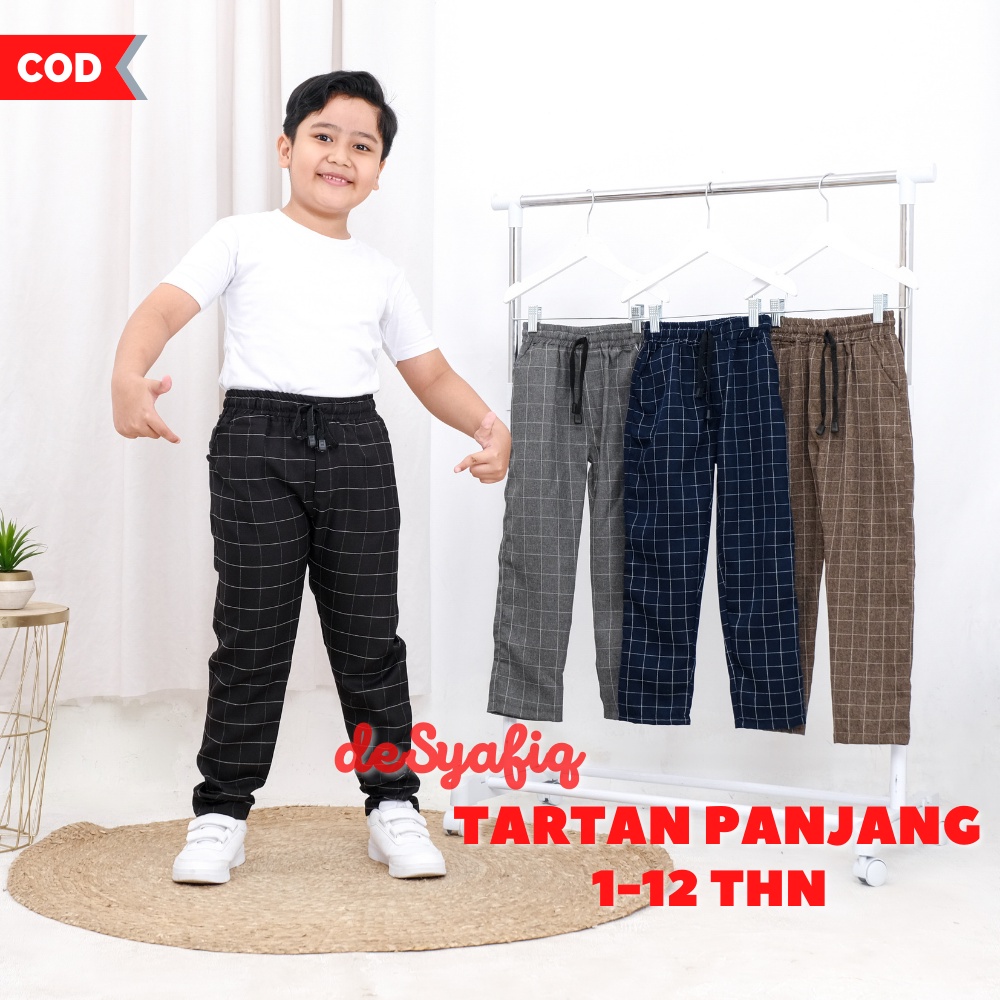 Celana Tartan Panjang Anak Cowok Laki - Laki 1 - 12 Tahun TERLARIS  bisa COD grosir