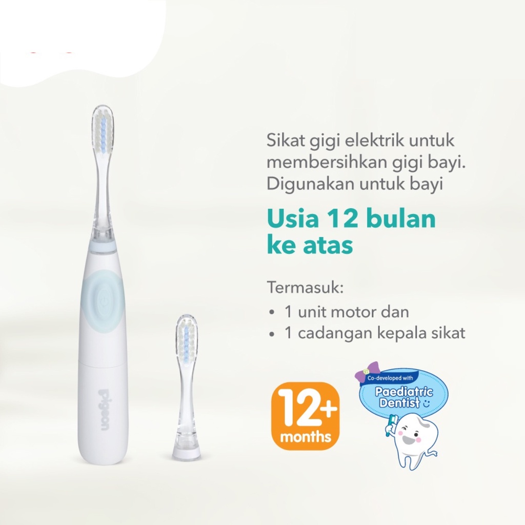 Pigeon Electric Finishing Toothbrush Sikat Gigi Elektrik 12m+