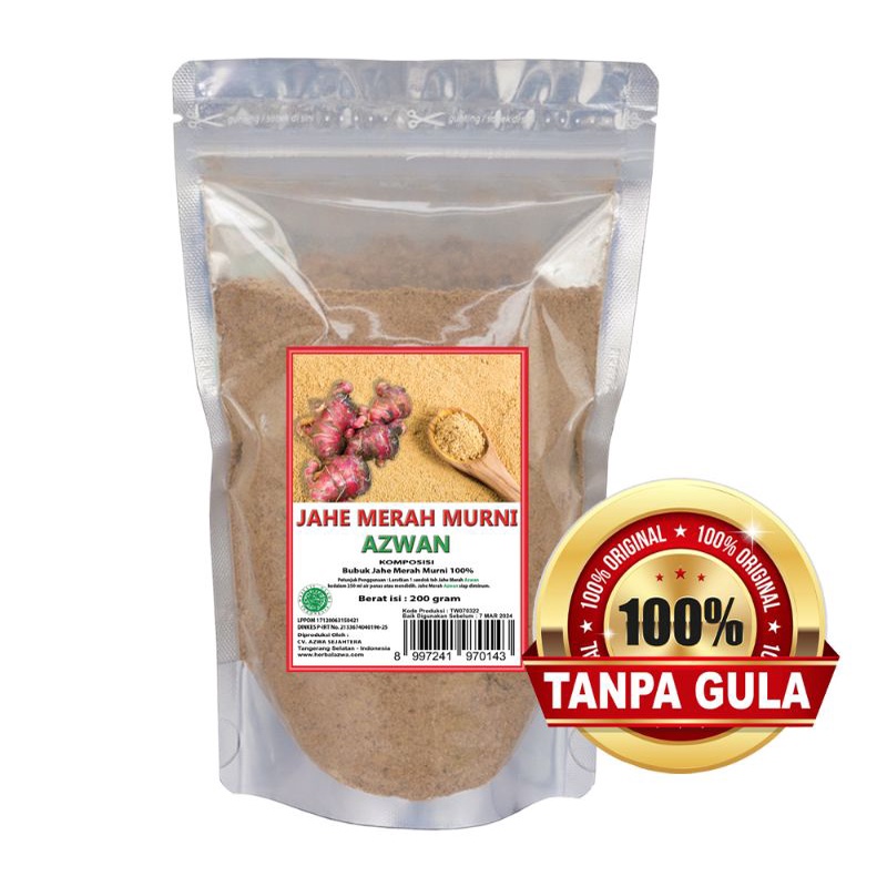 

Minuman jahe merah bubuk murni tnpa gula 200g