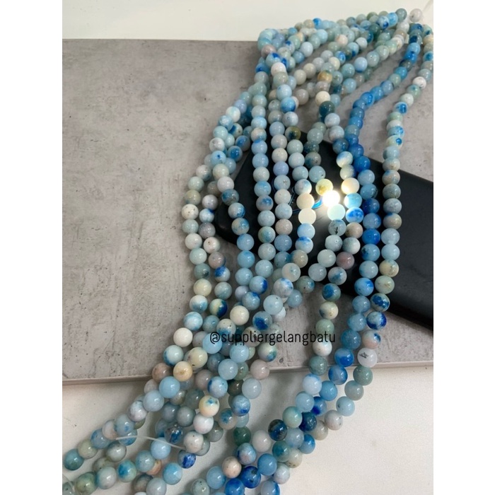 bahan batu BLUE Rhodochrosite 8mm bongkah akik natural bongkah BIRU