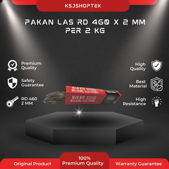 Pakan Las RD 460 x 2 mm Per 2 Kg Nikko Steel Kawat Welding Electrodes
