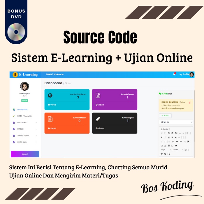 Source Code Sistem Informasi E-Learning + Ujian Online Berbasis Web PHP Native