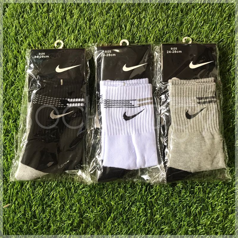 (min 3 @27.500) Kaos kaki Sport branded Nike bordir sebetis tebal (Premium Quality)