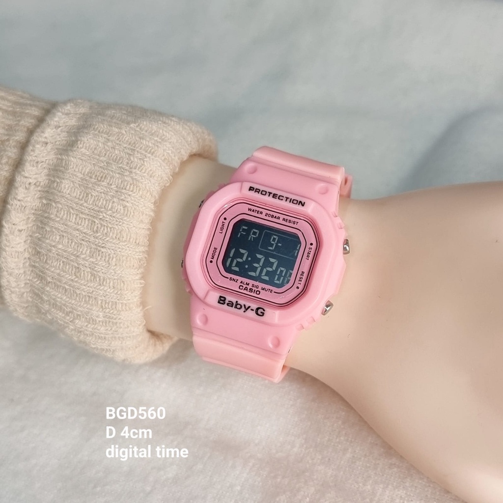 BABYG CASIO BLX 5600 JAM TANGAN WANITA DIGITAL SEGI FULL PINK FULL BIRU