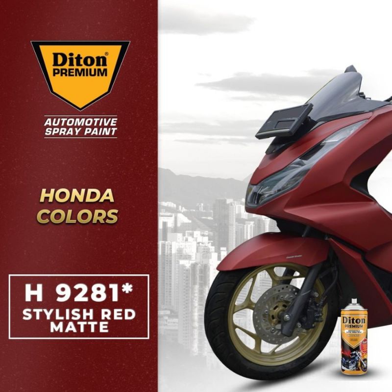 Pilok Pylok Cat DITON Premium 400cc Merah Doff/ Stylist Red Matt (9281)Tahan Bensin.Cepat Kering