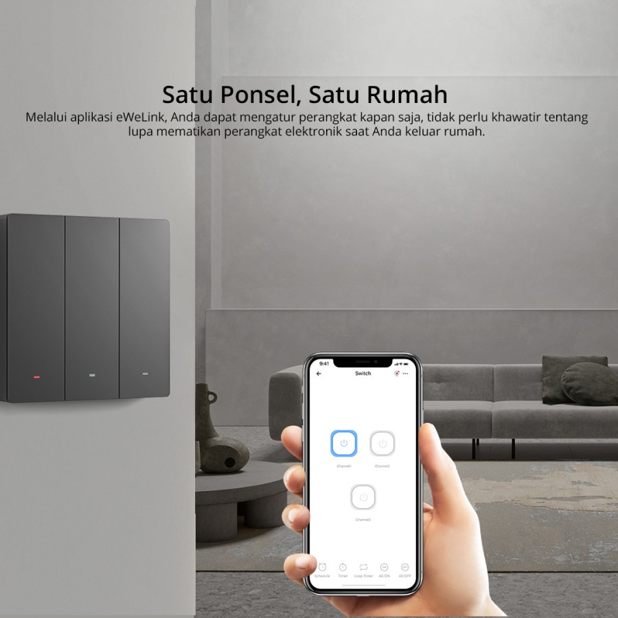 Sonoff Smart Wall Switch M51C80 saklar wireless smart home IOT