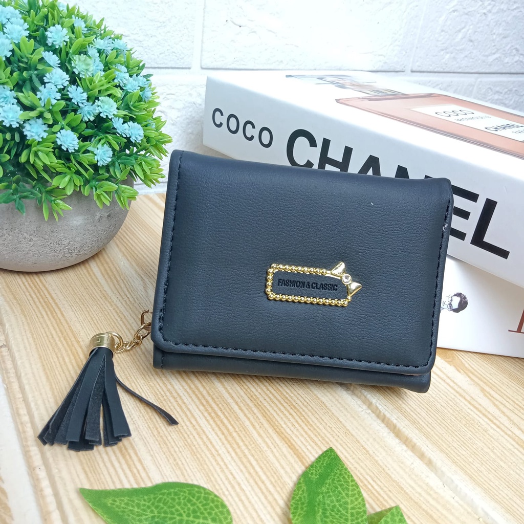 Dompet Lipat Wanita Zipper Fashion Style Korea Dompet Cewek Mini Multifungsi Women Wallet PU Satu7an D78