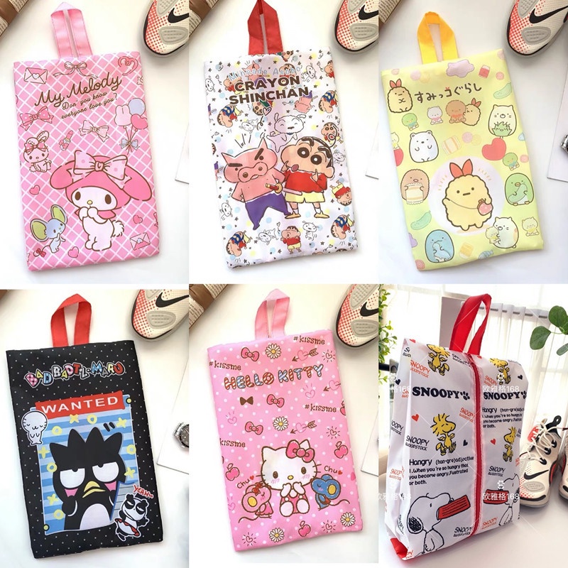 Tas Sepatu Snoopy Ariel Toy Story Stitch LTS Cinnamoroll Badtzmaru Pompompourin