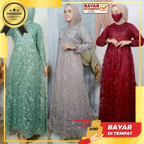 Best Terbaru Termurah Best Seller Saukia Dress Kekinian Simple Mewah Gamis Maxy Remaja Dewasa Dress 