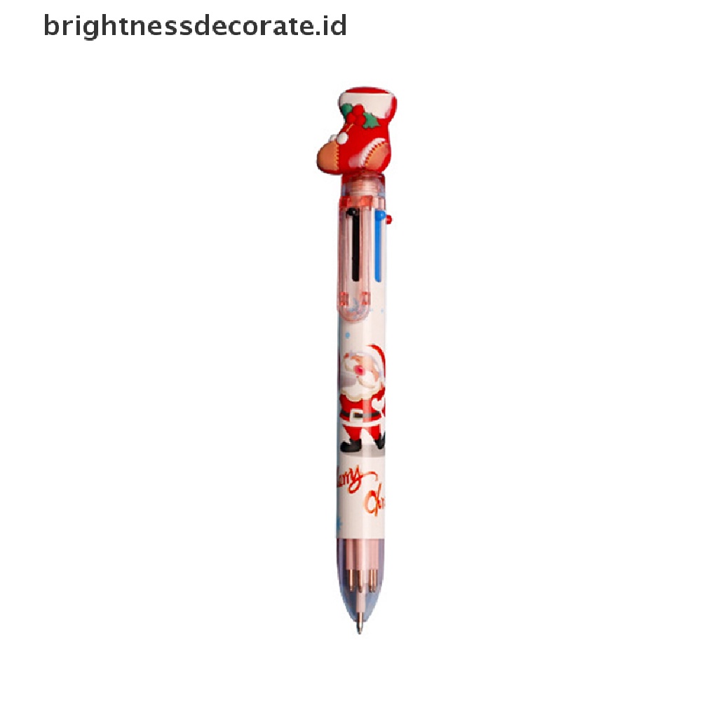 [Birth] Random New Gel Pulpen Kartun Santa Claus 6-warna Press Kreatif Bolpoin [ID]