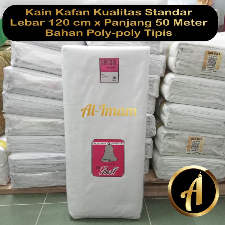 Kain Kafan Mori 1 Roll Panjang 50 meter x Lebar 120cm Bahan Tipis