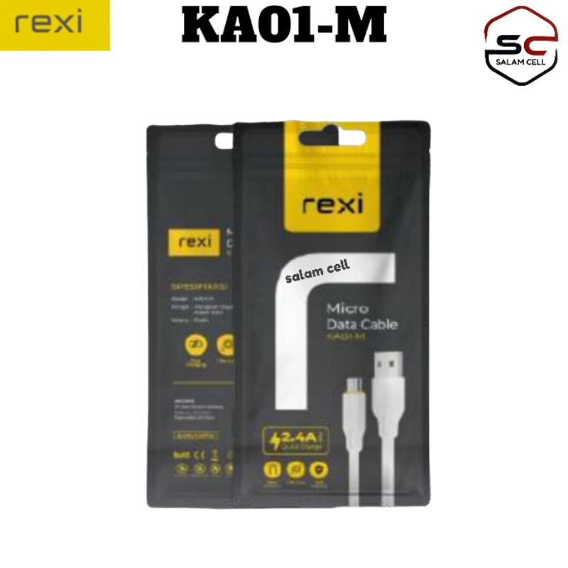 Kabel Data Micro Usb Rexi KAO1M Quick Charging 2.4A Original Garansi Resmi