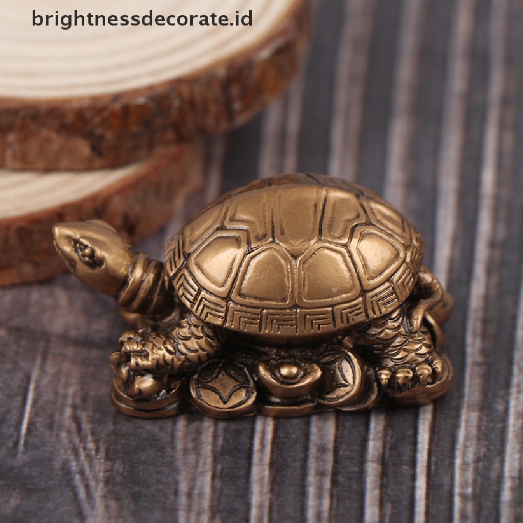 [Birth] Ornamen Resin Penyu Tembaga Ornamen Feng Shui Perabot [ID]