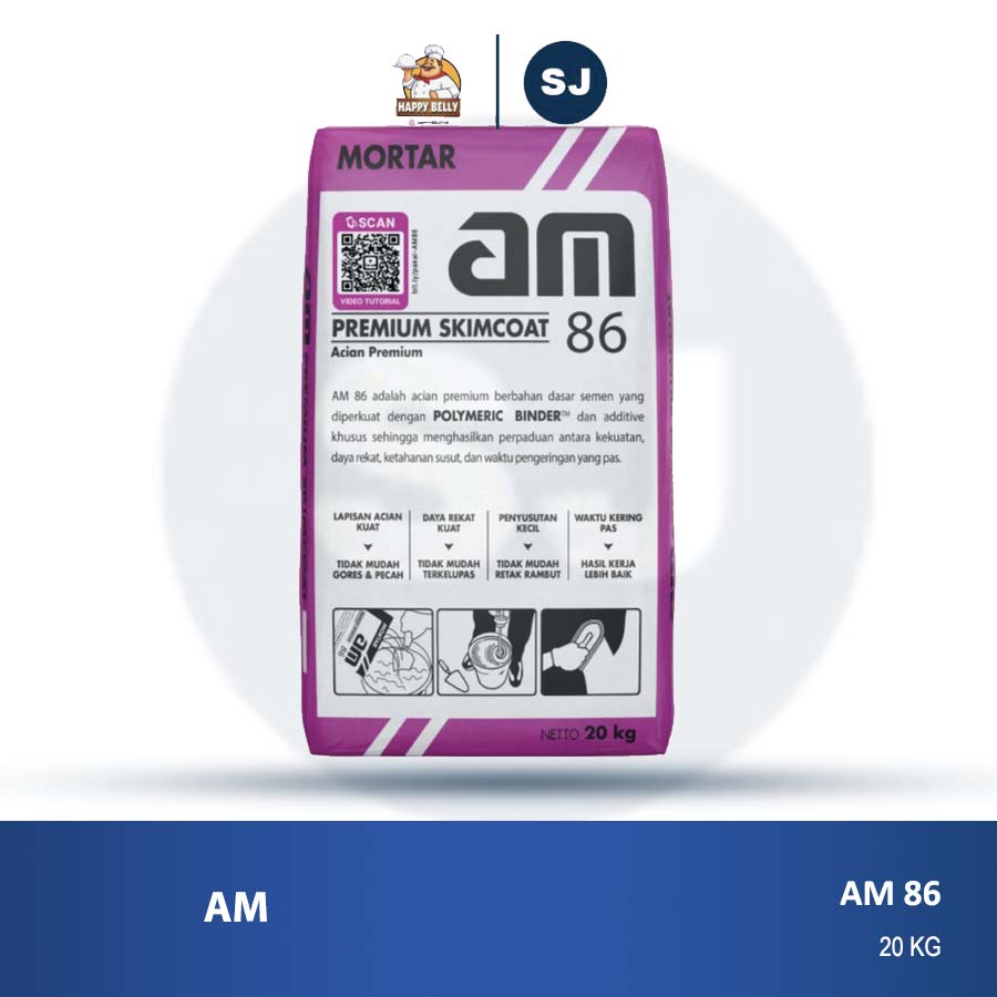 AM 86 Acian Tembok Abu Muda Skimcoat 20kg