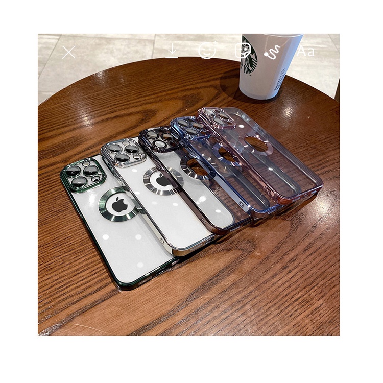 METALLIC PLATED Hole Logo Camera Protect kamera Iphone x xr xs max 11 12 13 14 pro max 14 plus Case Cover casing