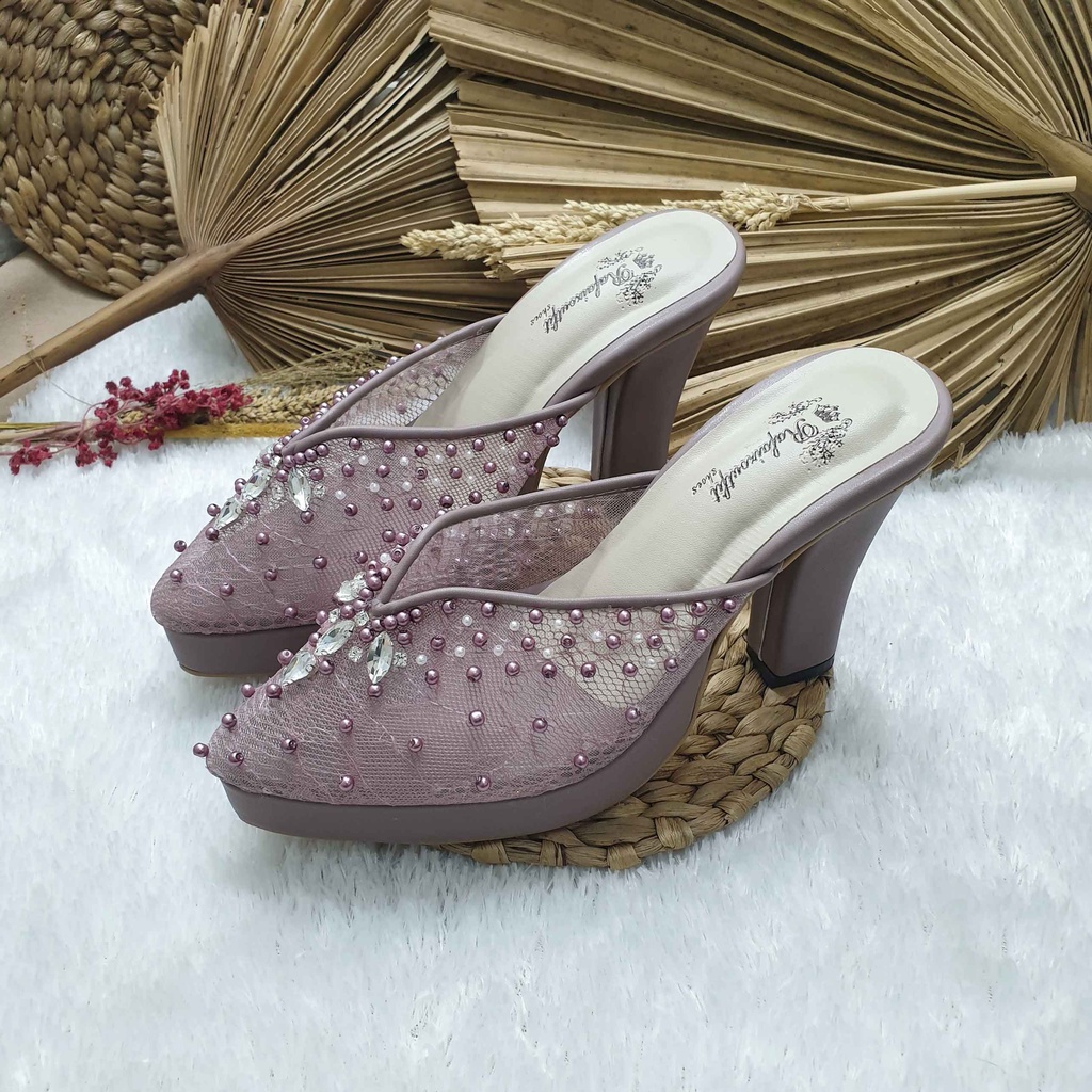 Sepatu wedding pesta cantik Meera mauve hak tinggi 10cm