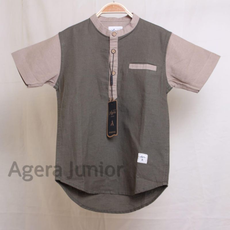 BAJU KEMEJA KOKO KEMKO ANAK LENGAN PENDEK KOMBINASI by AGERA JUNIOR