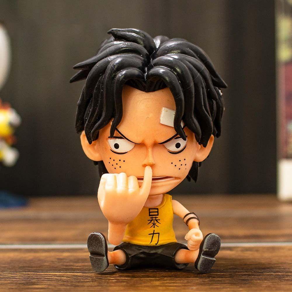 Mainan Model Agustina Monkey D Luffy 9CM Miniatur PVC Mainan Sanji Desktop Ornamen Roronoa Zoro Hancock Nami Sabo Patung Anime