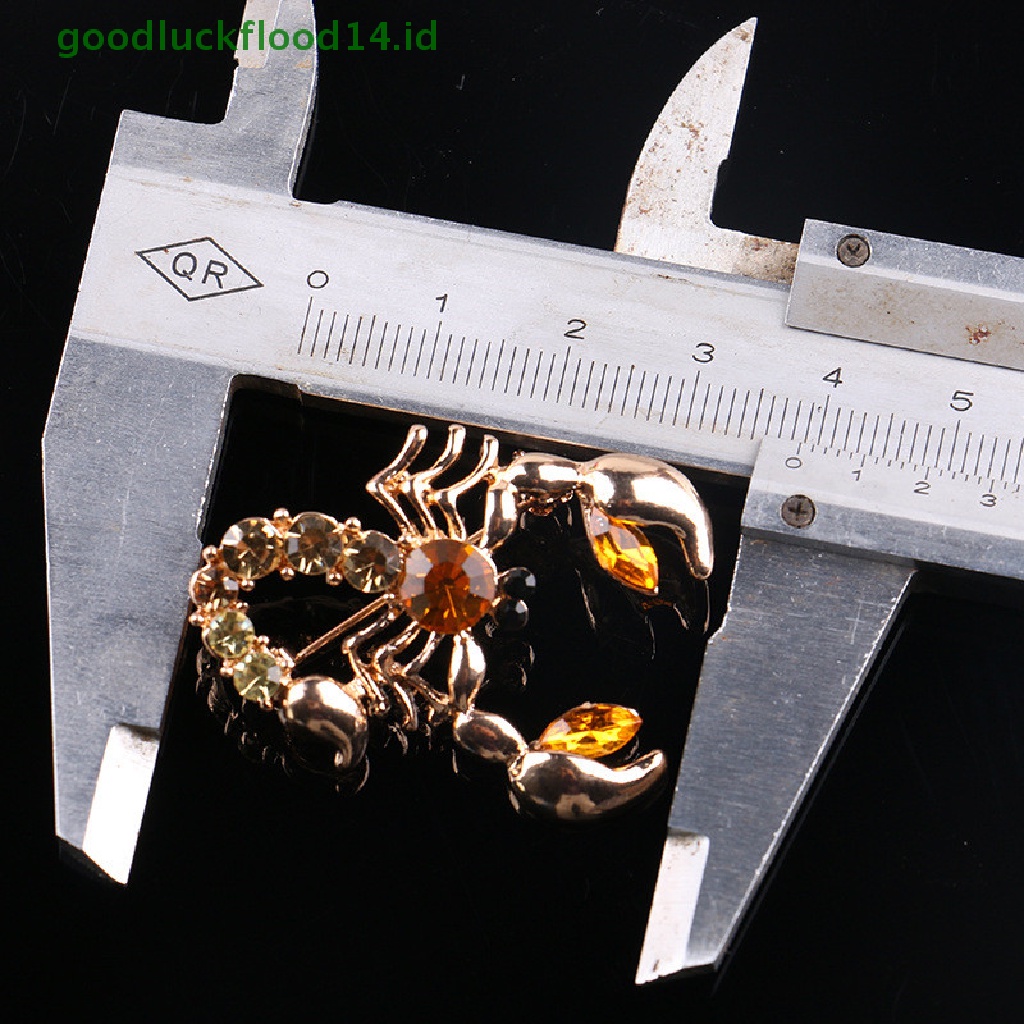 [GOOGFOUR] Bros Syal Kristal Bersinar Bros Berlian Imitasi Bros Hewan Scorpion Brooch Pin [Atas]