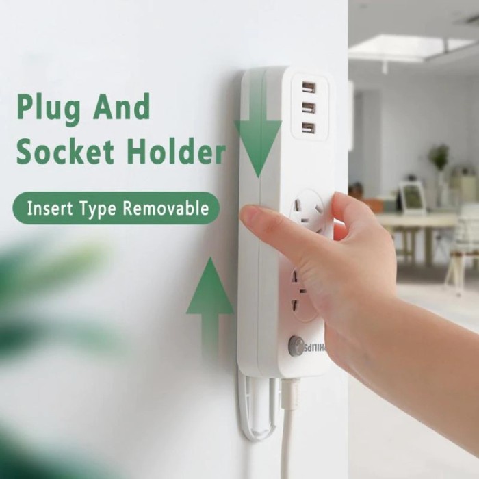 barokahgamis wall mounted fixed Power Plug Socket Holder papan Colokan Stop Kontak