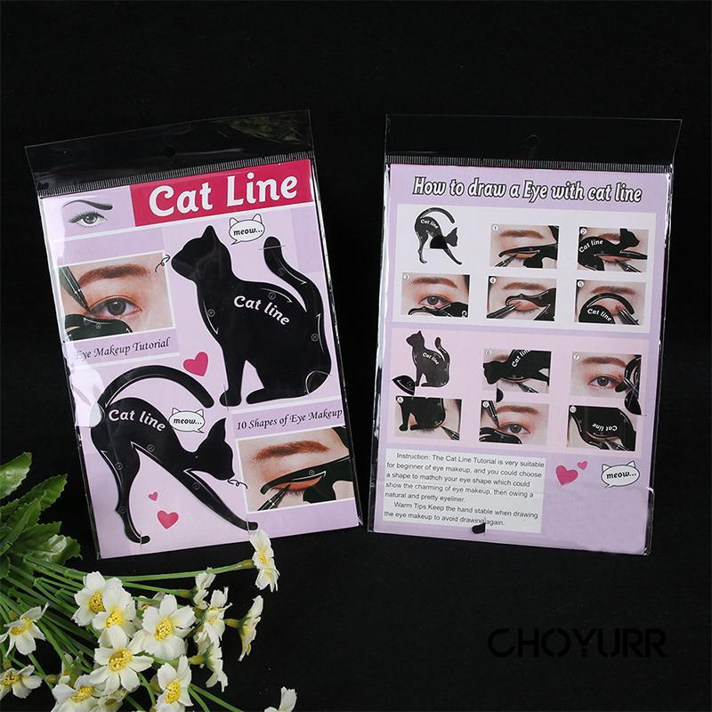 【COD】Cetakan Eyeliner / Eye Shadow / Alis Kucing Cat Line Bentuk Kucing  Untuk Pemula Portabel Multifungsi Makeup Tool-CH