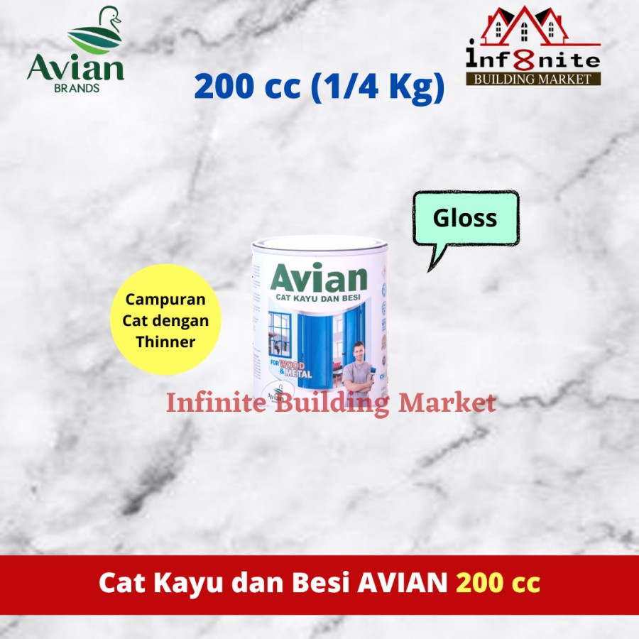 Cat Kayu Besi Avian Cat Minyak Cat Kayu Cat Besi Avian 200 cc