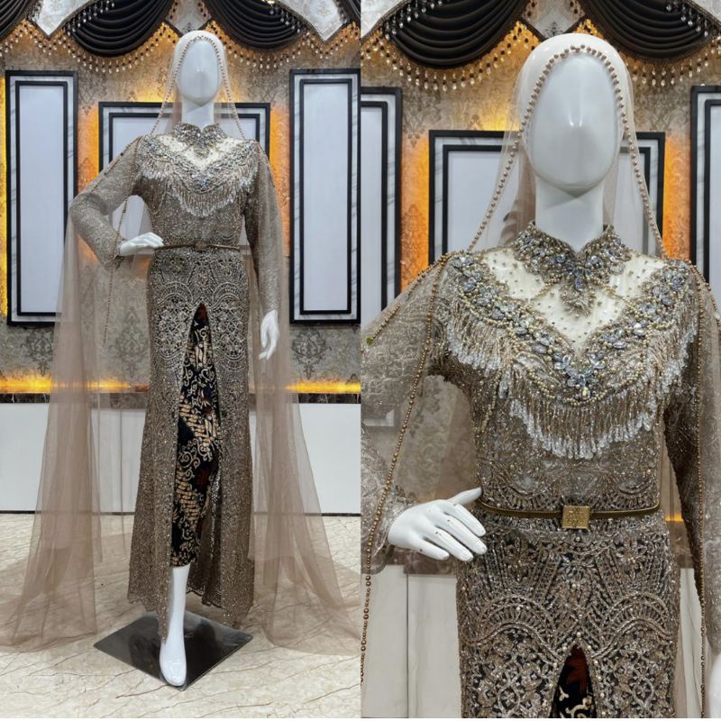 KEBAYA AKAD FULL PAYET SEMATA KAKI//KEBAYA TILE AKAR TRIDI//KEBAYA//GAUN