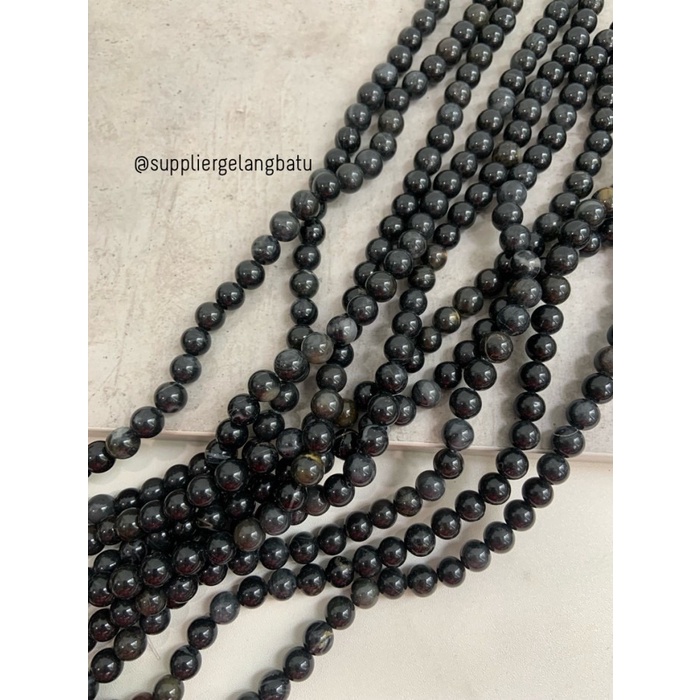 bahan batu BLACK TOURMALINE 8mm bongkah akik natural tormalin HITAM