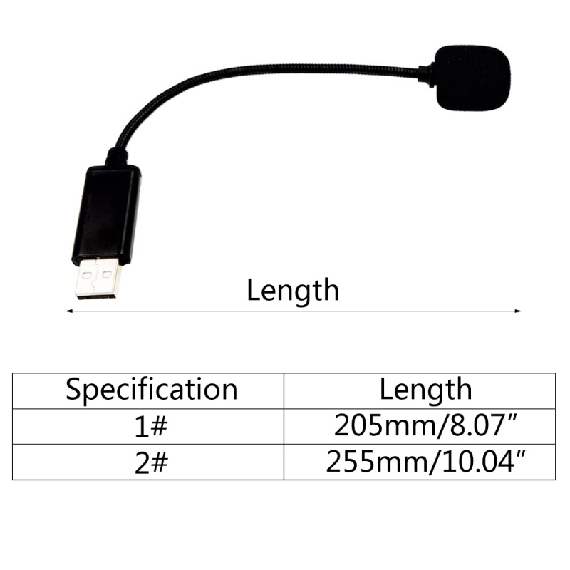 Zzz Mikrofon Mini USB2.0 Portable Adjustable MIC Adapter Untuk Laptop/Notebook