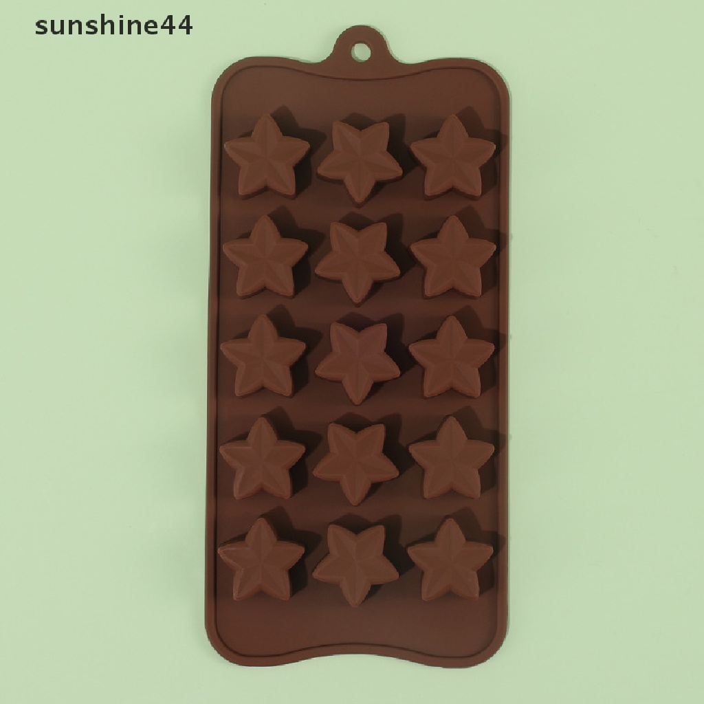 Sunshine 15Cavity Pentagram Star Egg Silicone Mold Cetakan Kue Coklat Fondant Baking.