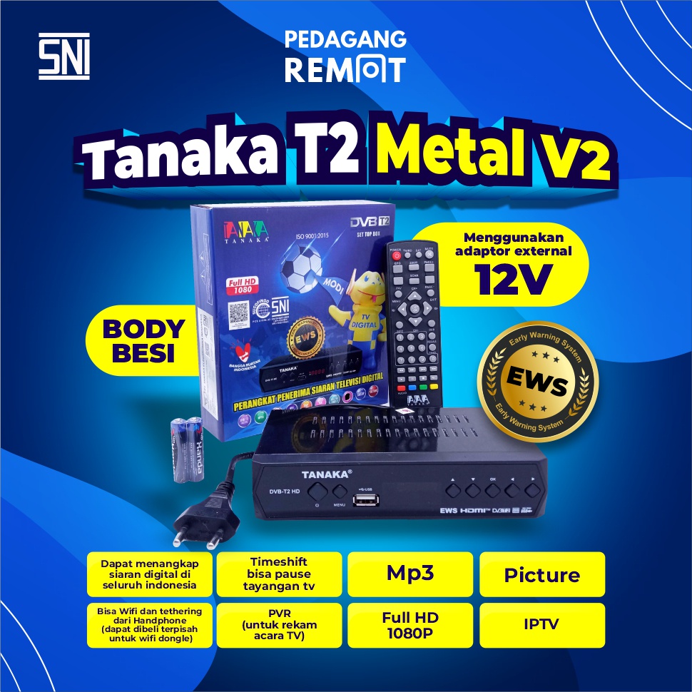Jual Receiver Set Top Box Tanaka T2 Metal V2 / Tanaka T2 Metal V2 Ori