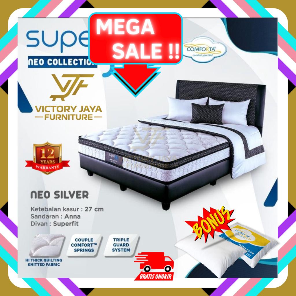 Kasur Spring Bed Comforta Superfit Neo Silver (Full Set) Uk 180x200
