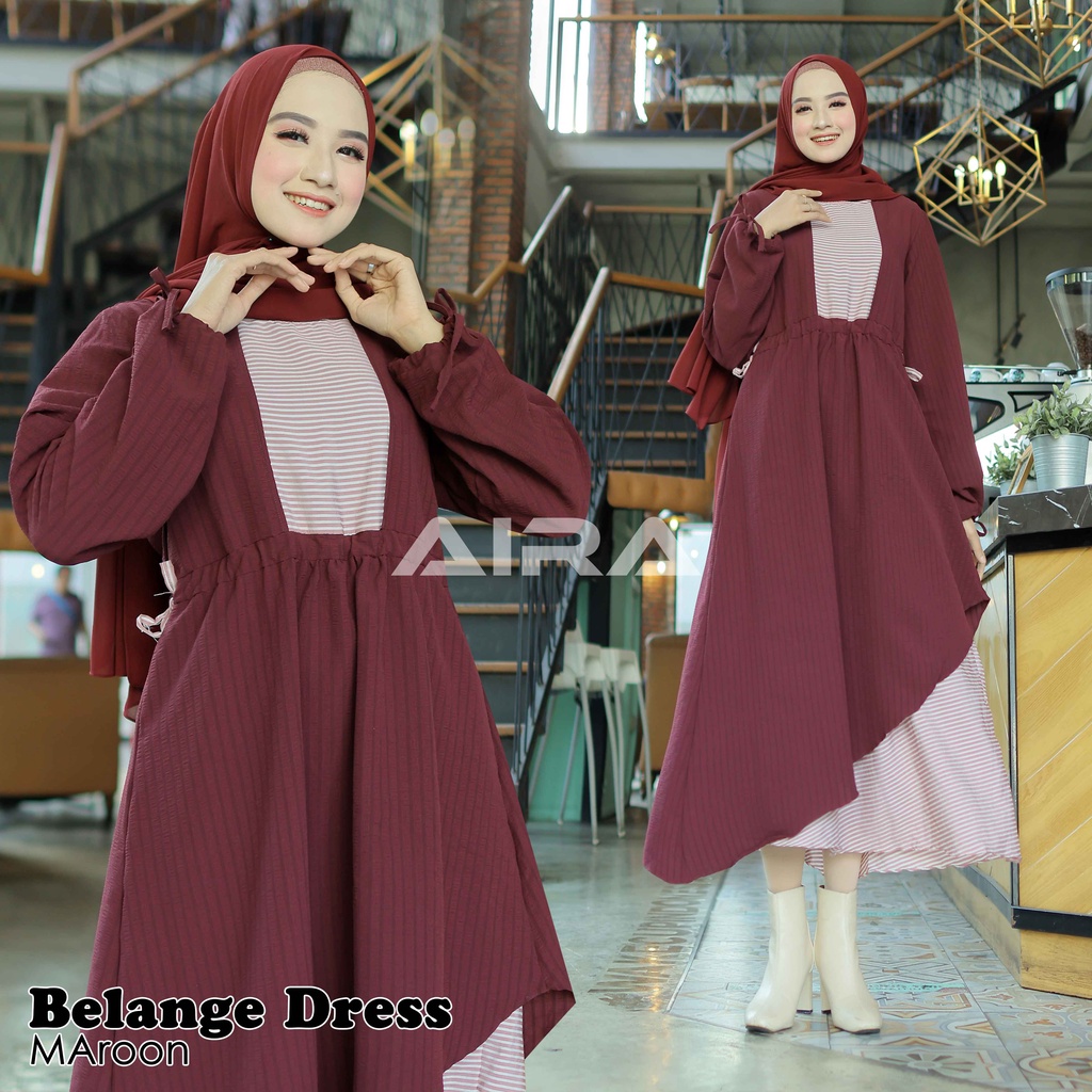 Belange dress gamis pakaian fashion wanita muslim terbaru by Aira Apparel dress korea muslim gamis t
