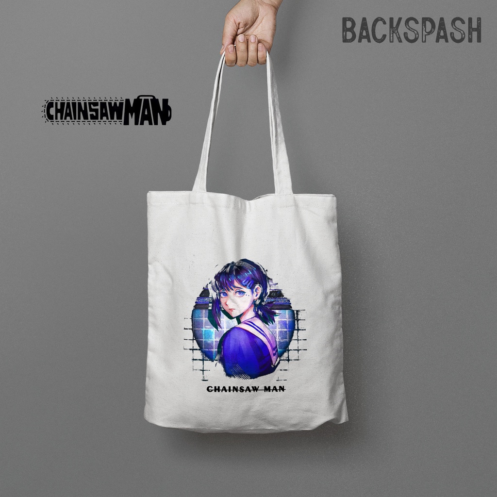 Totebag Anime Chainsaw Man Denji Pochita Aki Makima Custom Pria Wanita