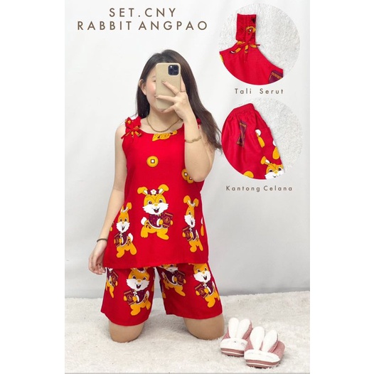 baju tidur set tanktop pants / pajamas / piyama wanita