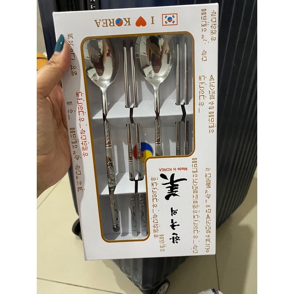 Sendok Sumpit Asli Korea - Korean Chopstick Spoon 2 set