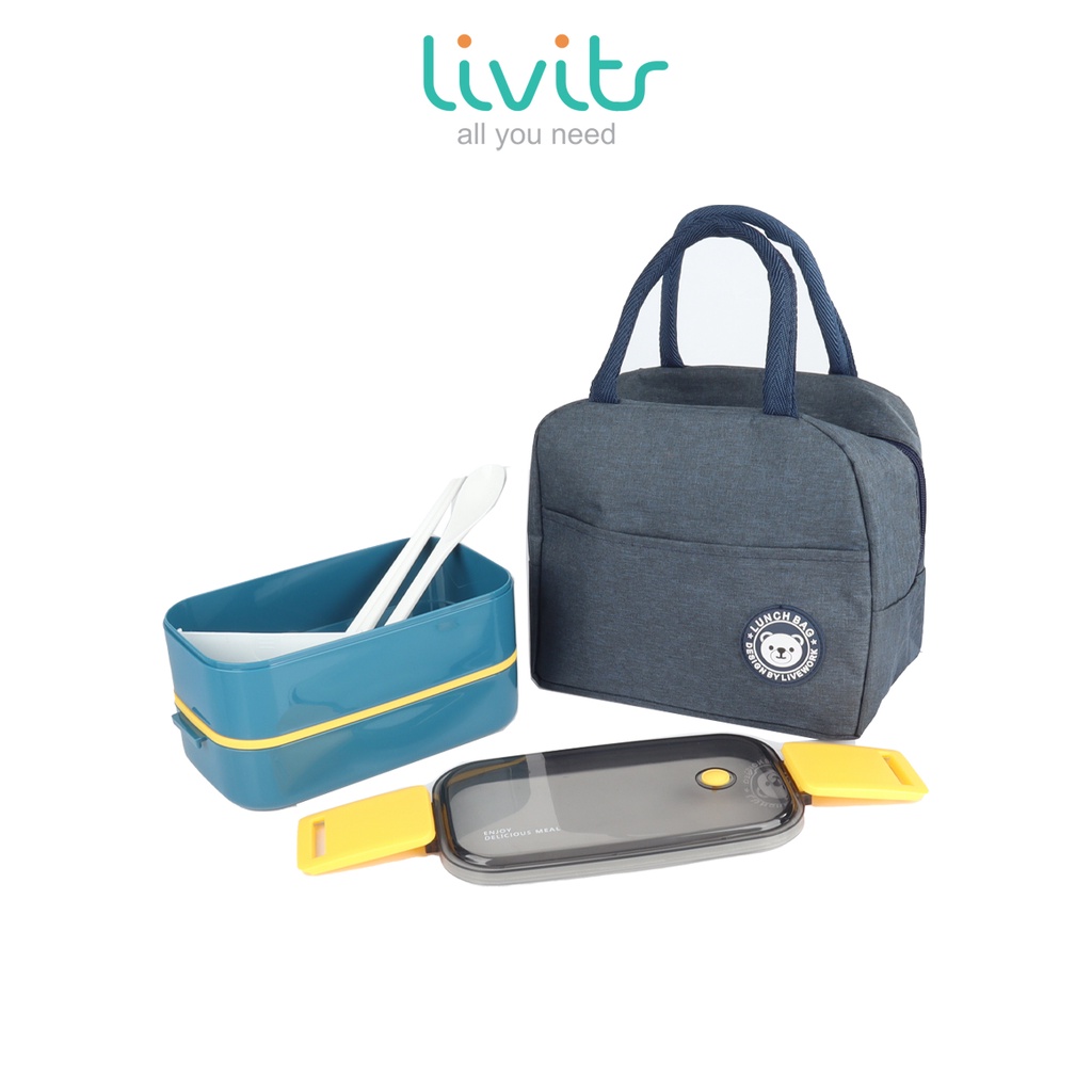 2IN1 KOTAK MAKAN SET !!! Lunch Box I Tempat Kotak Makan I Lunch Box Double Layer