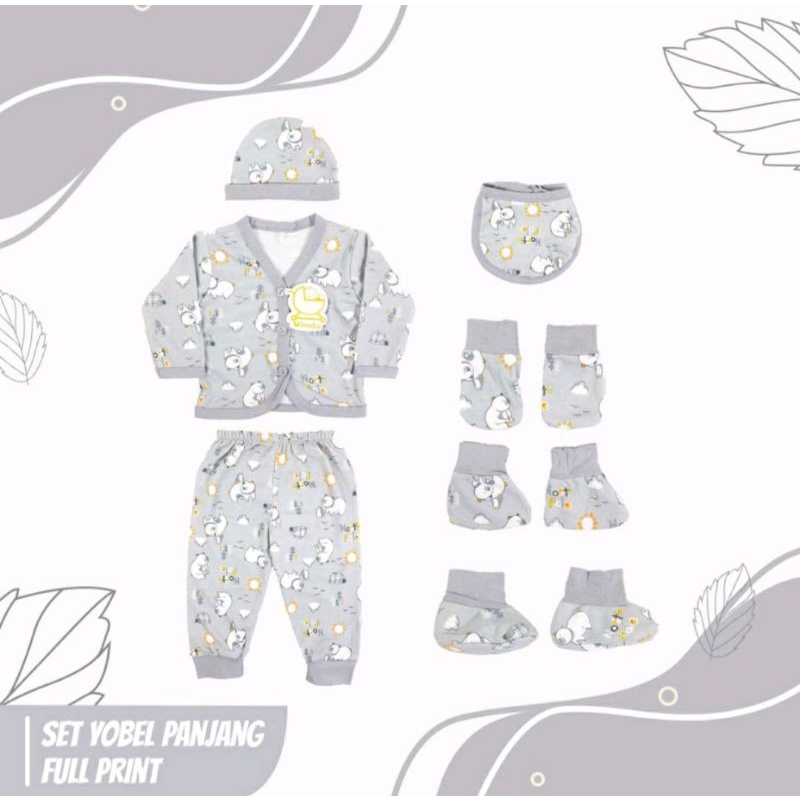 Set Baju Celana dan  Vinata Yobel Printing Untuk Kado 0-6Bulan
