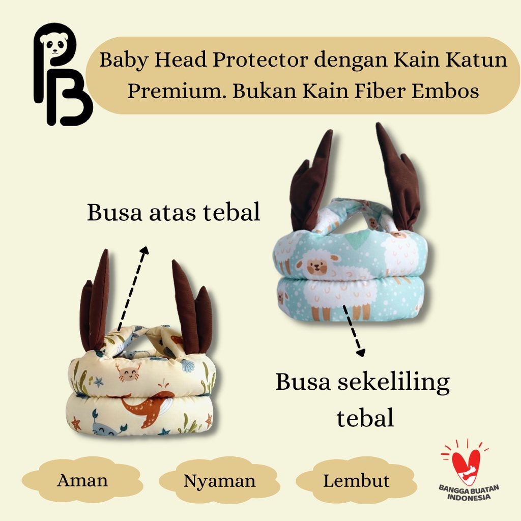 Precious Baby | Topi Pelindung Kepala Bayi Series Animal Rusa | Baby Head Protector | Baby Head Safety Helmet Series Rusa