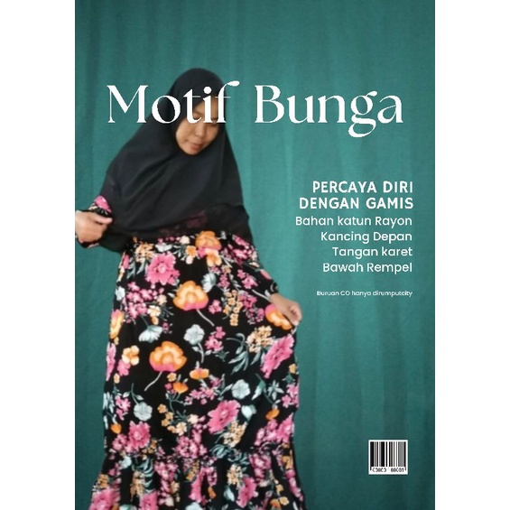 Gamis Rayon Motif Bunga Murmer Gamis Karet Rempel