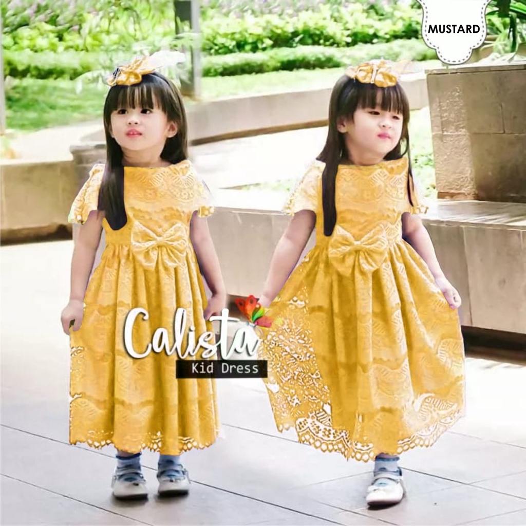 FenishaStore CALISTA Kid's Dress Anak Perempuan Terbaru Usia 3-5 Tahun