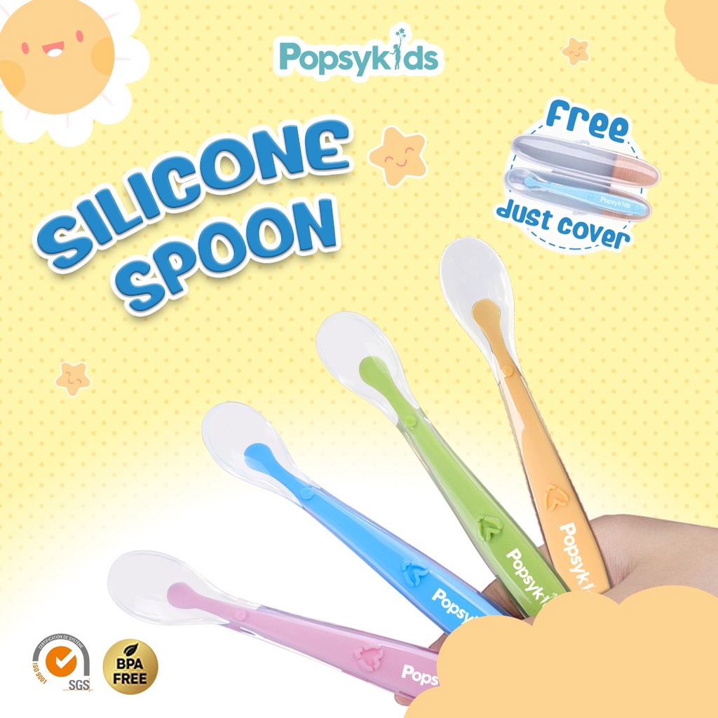 Popsykids Silicone Spoon - Sendok Silikon Bayi BPA Free