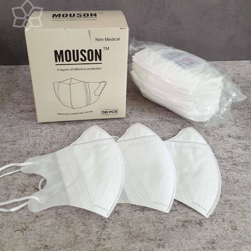 Terbaru 3.3 MASKER 4 PLY DUCKBILL MOUSON EMBOSS GARIS ISI 50pcs PUTIH, HITAM, ABU, MIX WARNA, ANAK R