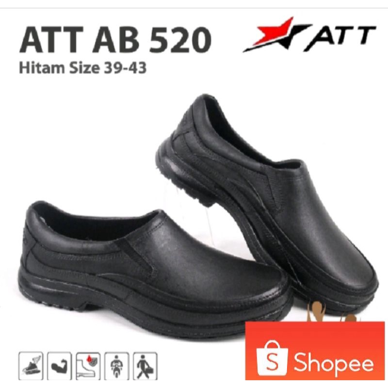 SEPATU PANTOFEL KERJA PRIA KARET PYLON RINGAN FULL HITAMsepatu slip on karet pro att Sepatu Karet Pr