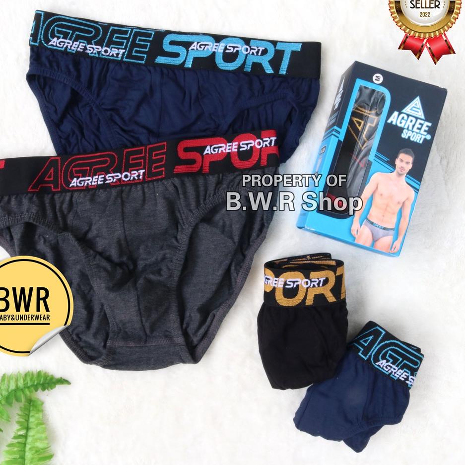 Depan [ 3pc ] AGREE | CD AGREE 2317 2321 2322 2323 2325 2326 2328 2330 / Celana Dalam Pria Agree Spo